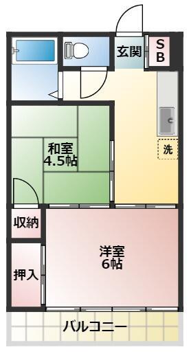 宇津木マンション(2K/3階)の間取り写真