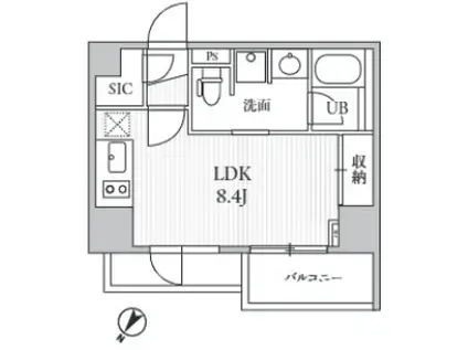シーズンフラッツ大井町(ワンルーム/3階)の間取り写真
