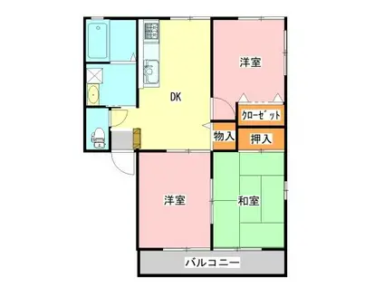 HARVEST I(3DK/2階)の間取り写真