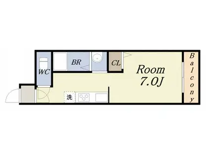 エスポワール夕凪(ワンルーム/6階)の間取り写真