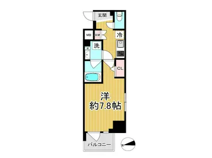 コンシェリア浜松町 MASTERS VILLA(1K/4階)の間取り写真