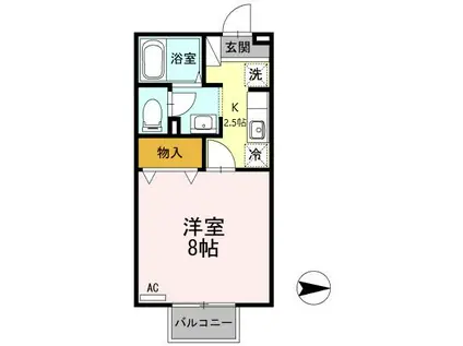 セジュール桜馬場(1K/1階)の間取り写真