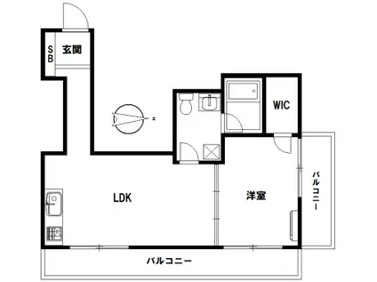 ハイツ大森(1LDK/4階)の間取り写真