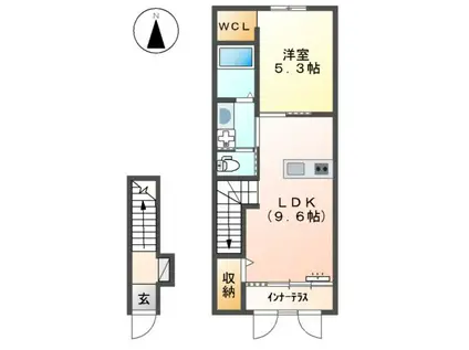 クラルテ(1LDK/2階)の間取り写真