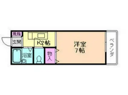 ヴィレッジ小野原II(1K/2階)の間取り写真