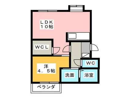 CECILIA(1SLDK/2階)の間取り写真