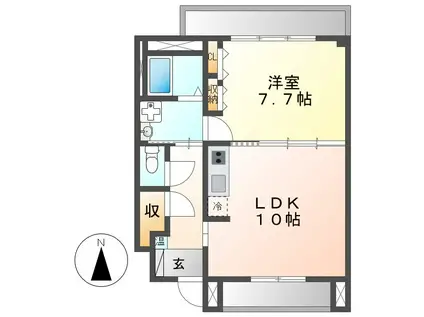 ADAGIO(1LDK/3階)の間取り写真