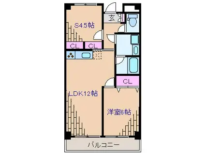 ハピネス飯田7番館(2LDK/3階)の間取り写真