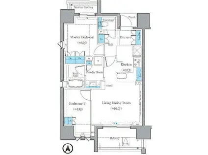 アイビス三番町(2LDK/8階)の間取り写真