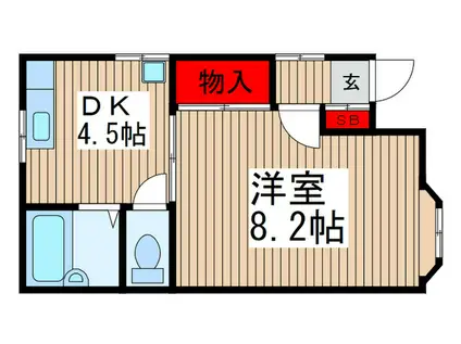 谷井ハウス(1DK/1階)の間取り写真