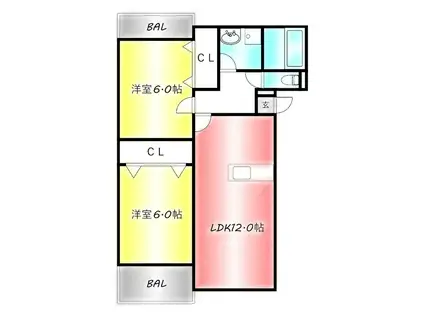 プレステージ加奈陀III(3LDK/3階)の間取り写真