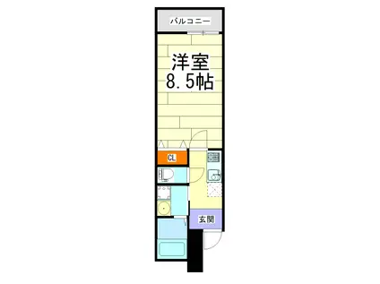 フジパレス吹田朝日が丘III番館(1K/1階)の間取り写真