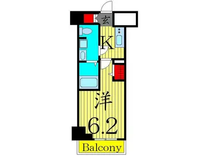 CREVISTA北綾瀬(1K/3階)の間取り写真
