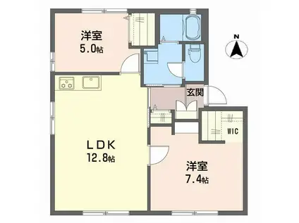 ヴィオラS B棟(2LDK/1階)の間取り写真