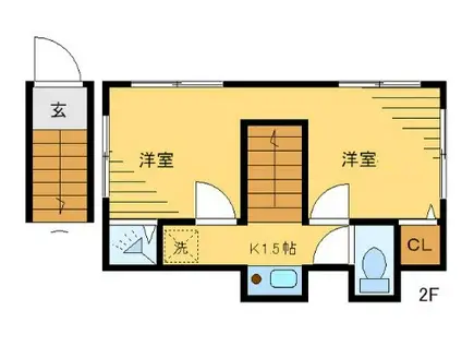 アイナ・ハイム(2K/2階)の間取り写真