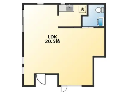 ハイツニュータウンB(ワンルーム/1階)の間取り写真