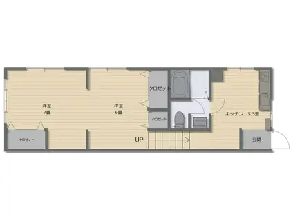 ハイムリリー(1K/1階)の間取り写真