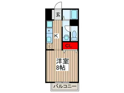 クレール加茂宮(1K/1階)の間取り写真