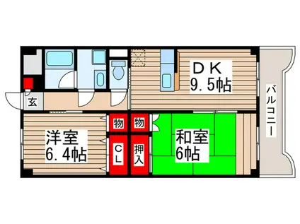 ステーションサイドビル(2DK/4階)の間取り写真