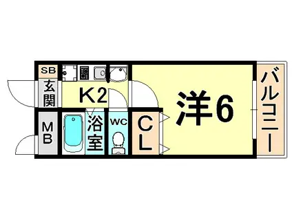 ステラハウス9(1K/1階)の間取り写真