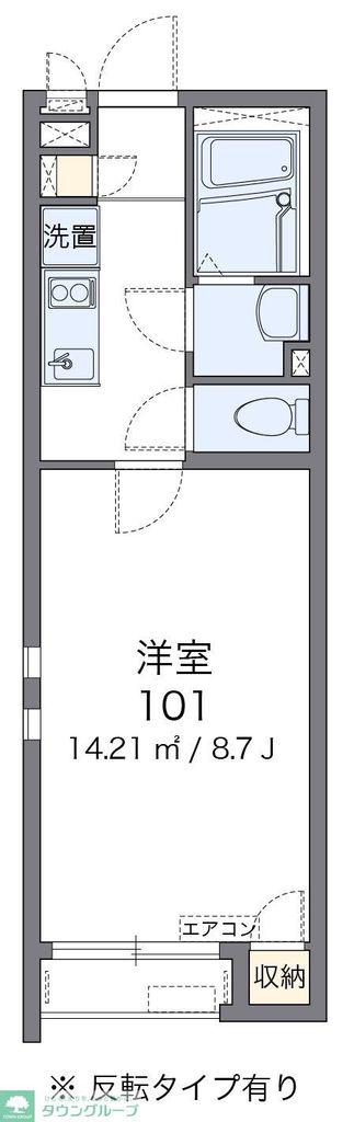 クレイノフォレスト早坂(1K/2階)の間取り写真