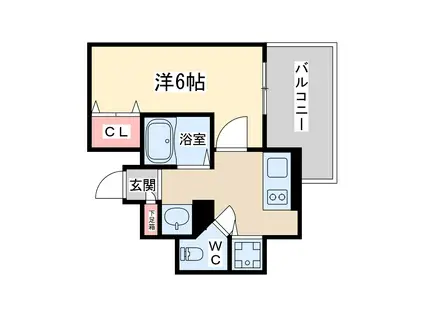プレサンス天満ステーションフロント(1K/6階)の間取り写真