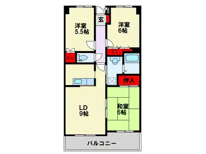 ハーモナイズ361(3LDK/5階)の間取り写真