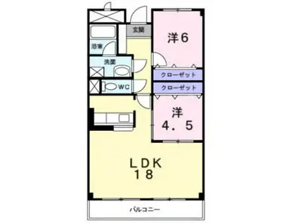 サザンハイム(2LDK/3階)の間取り写真