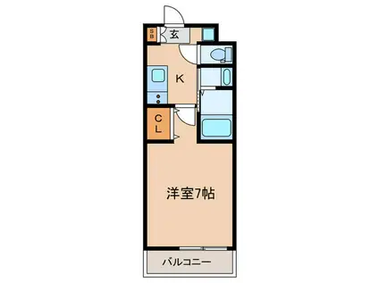 AILE南塚口V(1K/4階)の間取り写真