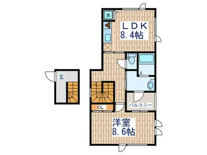 コート ブラン(1LDK/2階)の間取り写真