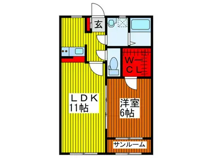 メゾンアレーズ(1LDK/1階)の間取り写真