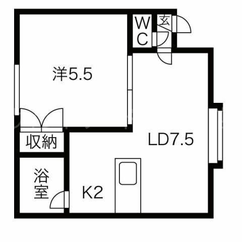 アスペンMEG(1LDK/3階)の間取り写真