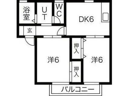 エトワール II(2DK/1階)の間取り写真