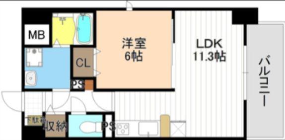 ベルデュールIII(1LDK/7階)の間取り写真