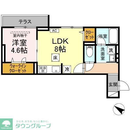 D PAINA 生麦(1LDK/1階)の間取り写真