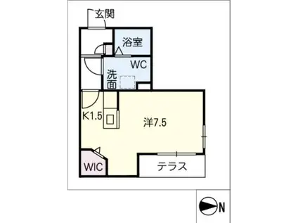 宮東ラヴィスクエア(ワンルーム/1階)の間取り写真