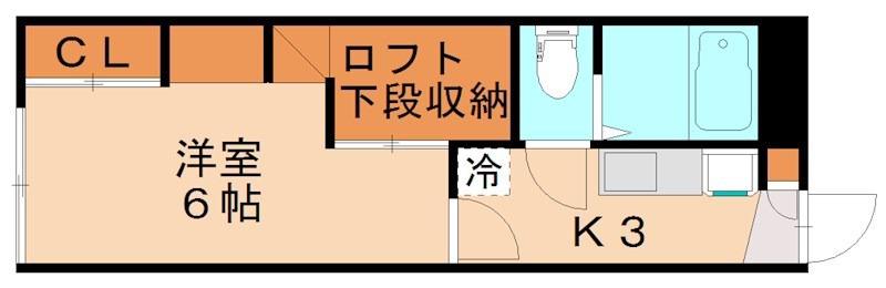 レオパレス銀河(1K/1階)の間取り写真
