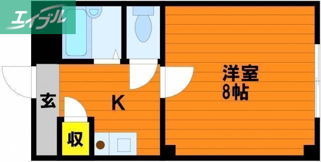 シャンテ後楽園(1K/2階)の間取り写真