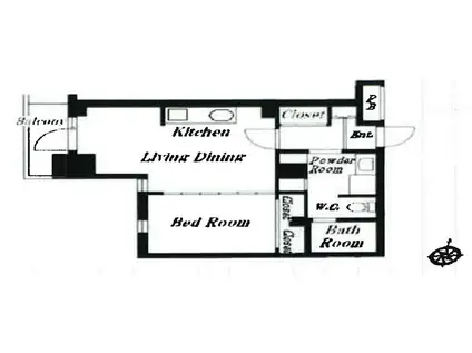 スカイコート日本橋人形町 第5(1LDK/9階)の間取り写真