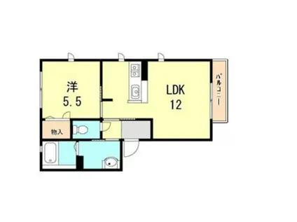 DIASUN(1LDK/2階)の間取り写真