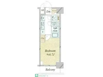 ドゥーエ新横浜(1K/6階)の間取り写真