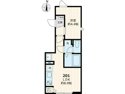サンメリア蓮根(1LDK/2階)の間取り写真