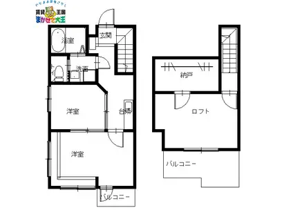 WITH LU-NA(2K/2階)の間取り写真