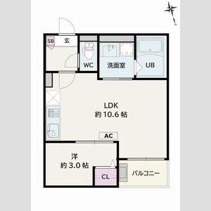 JACK URASATOIV(1LDK/3階)の間取り写真