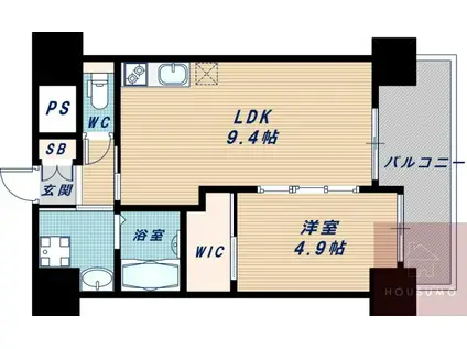 ノルデンハイム江坂II(1LDK/6階)の間取り写真