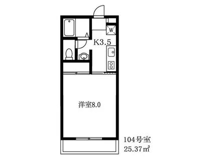 シャイン・ハイツ(1K/1階)の間取り写真
