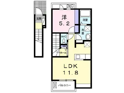 アルモニー アンジュ(1LDK/2階)の間取り写真