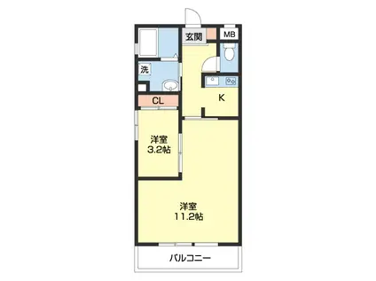 タージュ中之島(2K/4階)の間取り写真