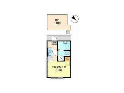 ハーミットクラブハウス山手(ワンルーム/1階)の間取り写真