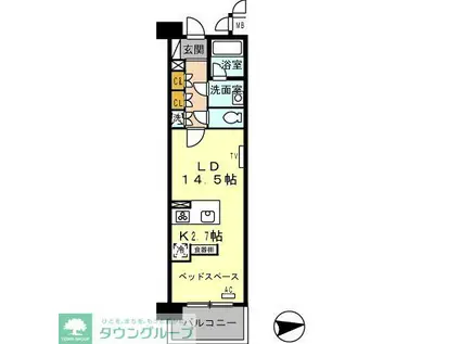 ロイヤルパークス西新井(1K/11階)の間取り写真
